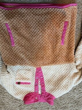 Simply Southern Kids Sherpa Jacket in Tan, Cream & Pink